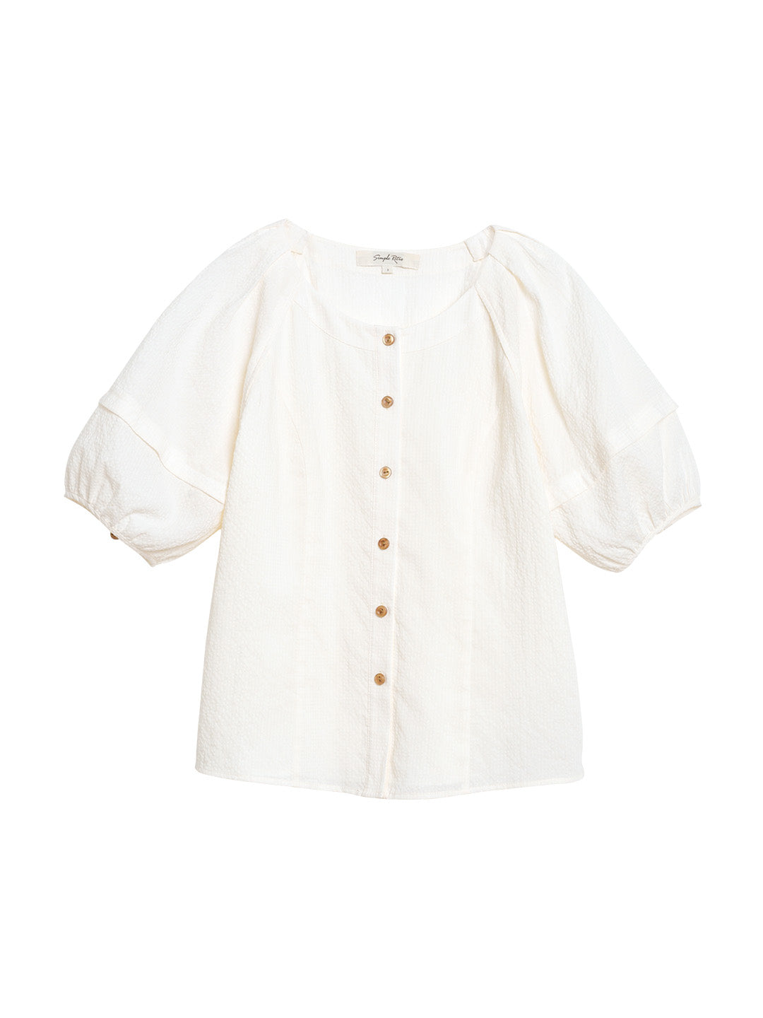 Jamie Simple Puff Sleeve Waist Blouse