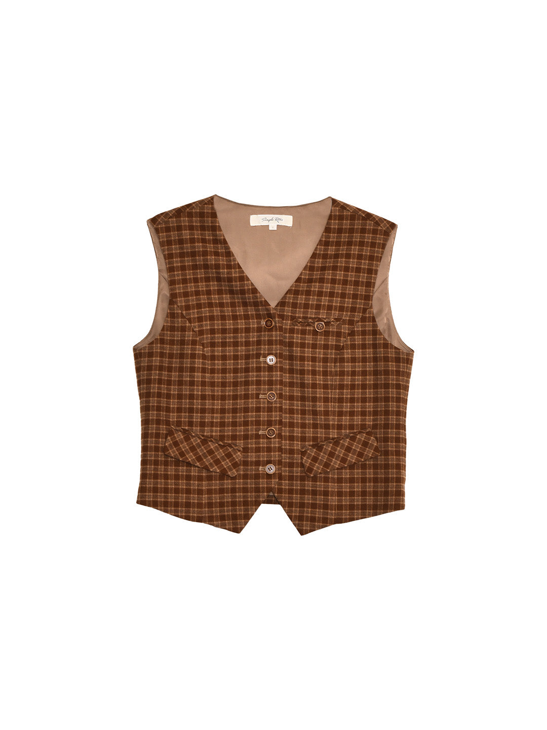 Remington V-Neck Plaid Tie-Back Vest