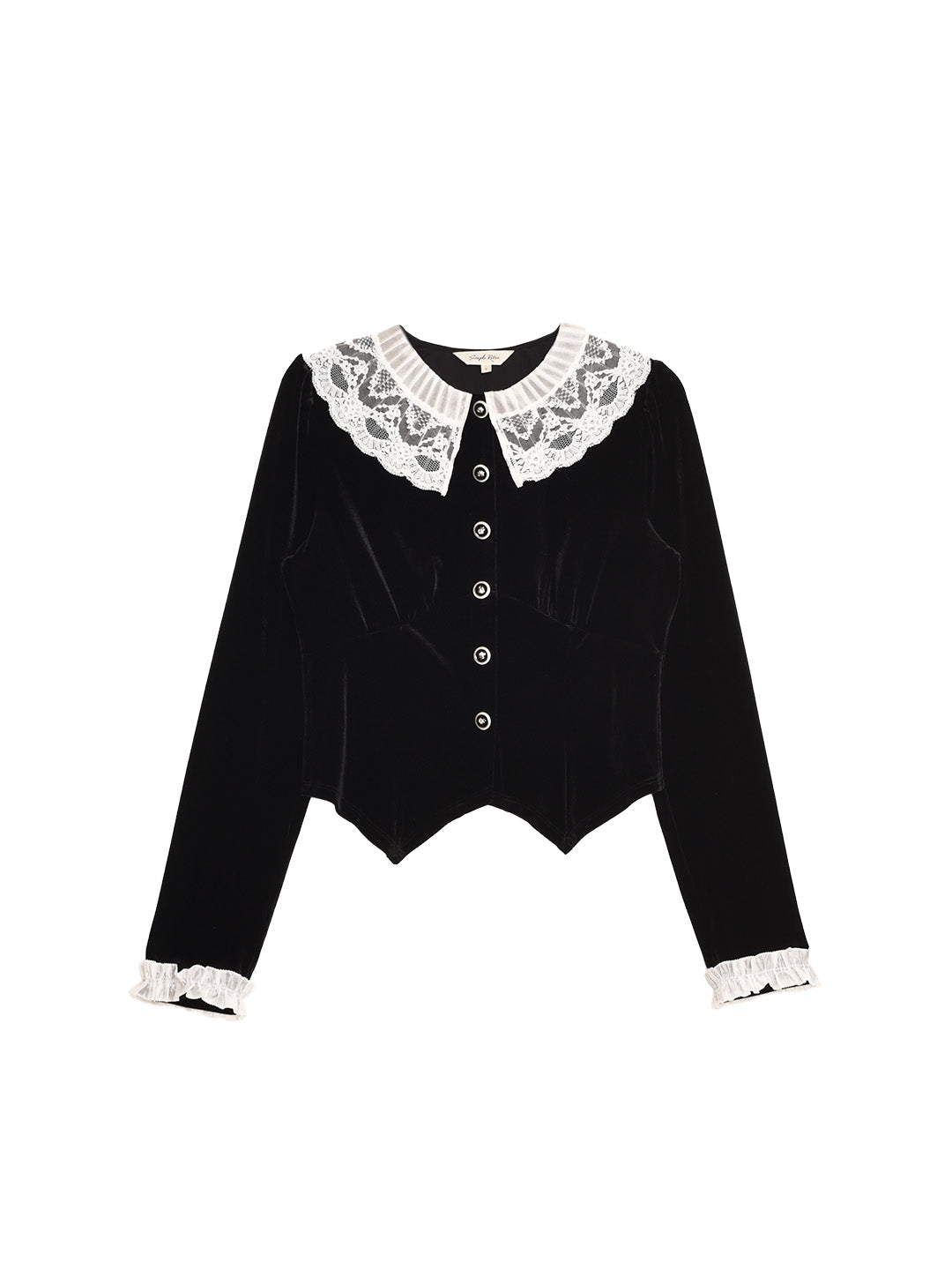 Matilda V-Neck Velvet Lace Blouse