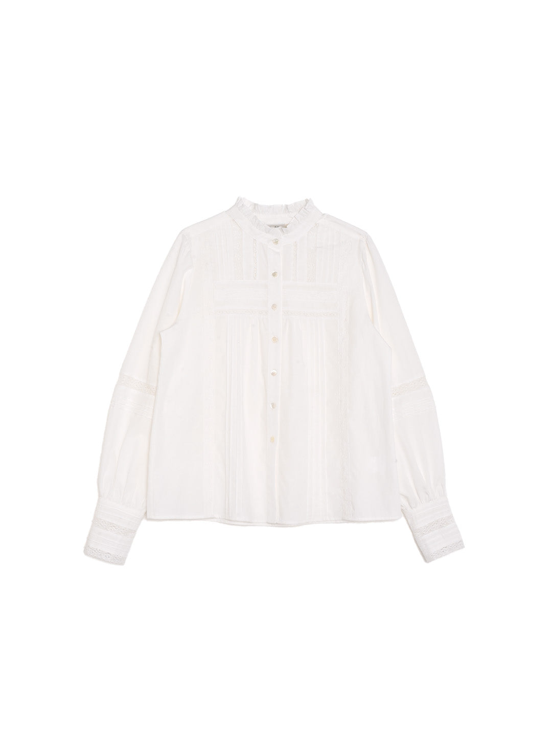 Carter Stand Collar Hollow Lyocell Cotton Blouse