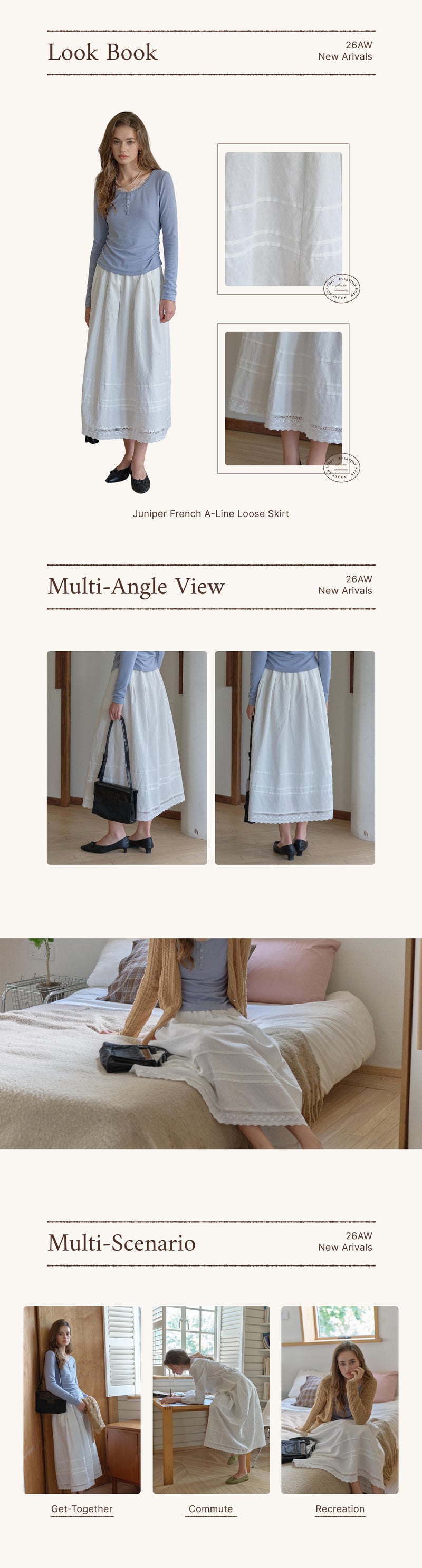 Juniper French A-Line Loose Skirt detail 1