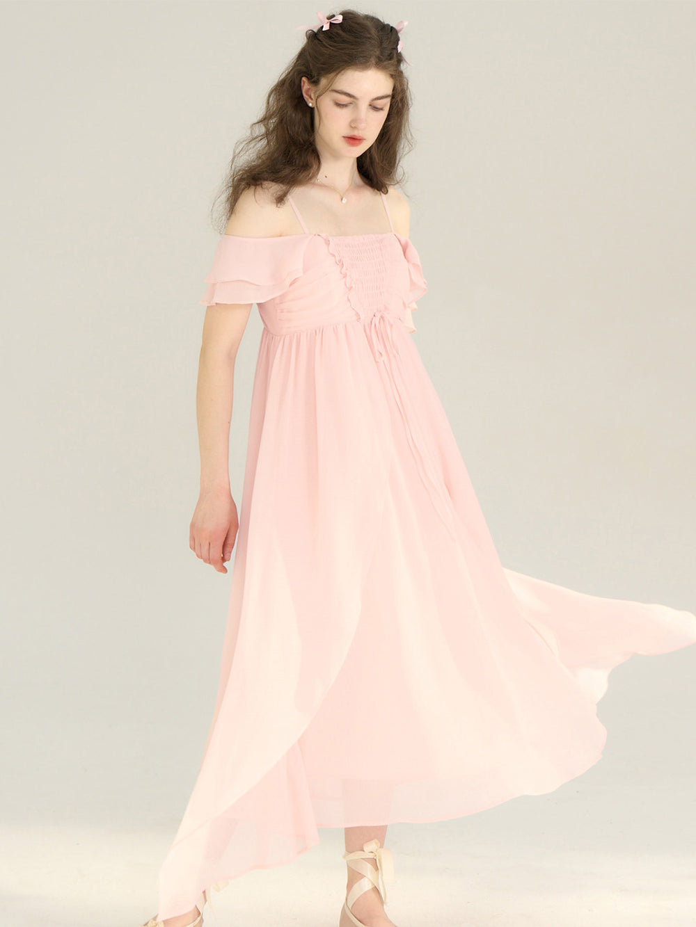 Women Pink Rib Square Neck Short Dress