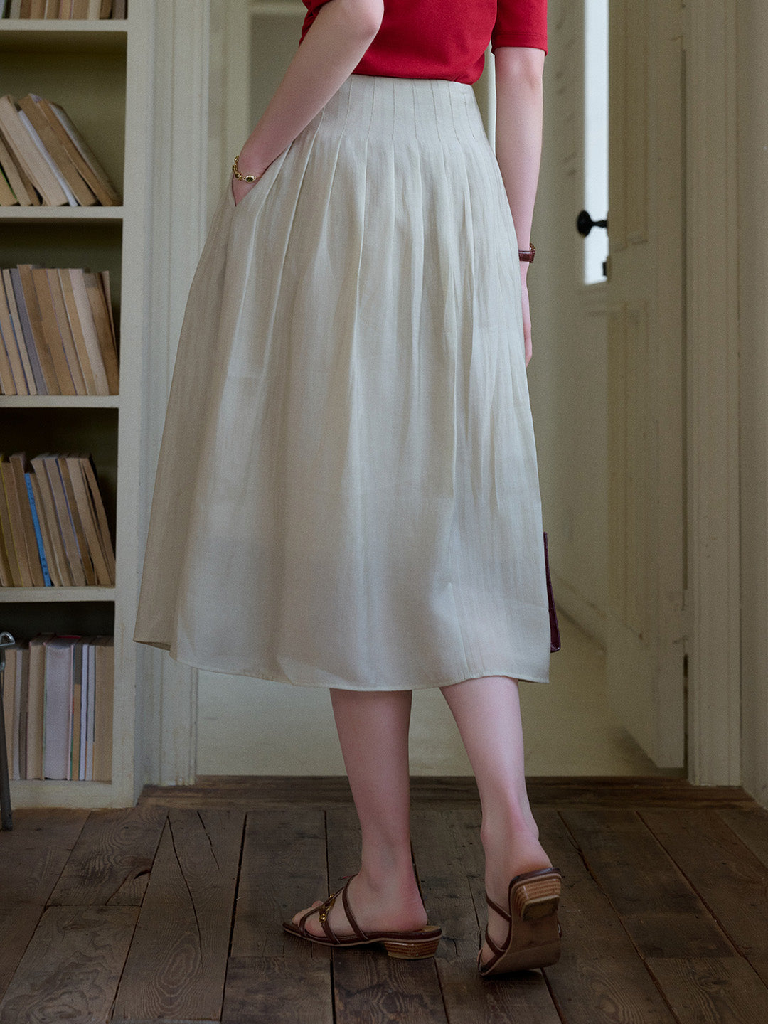 Alexandra Pleated Lyocell Skirt