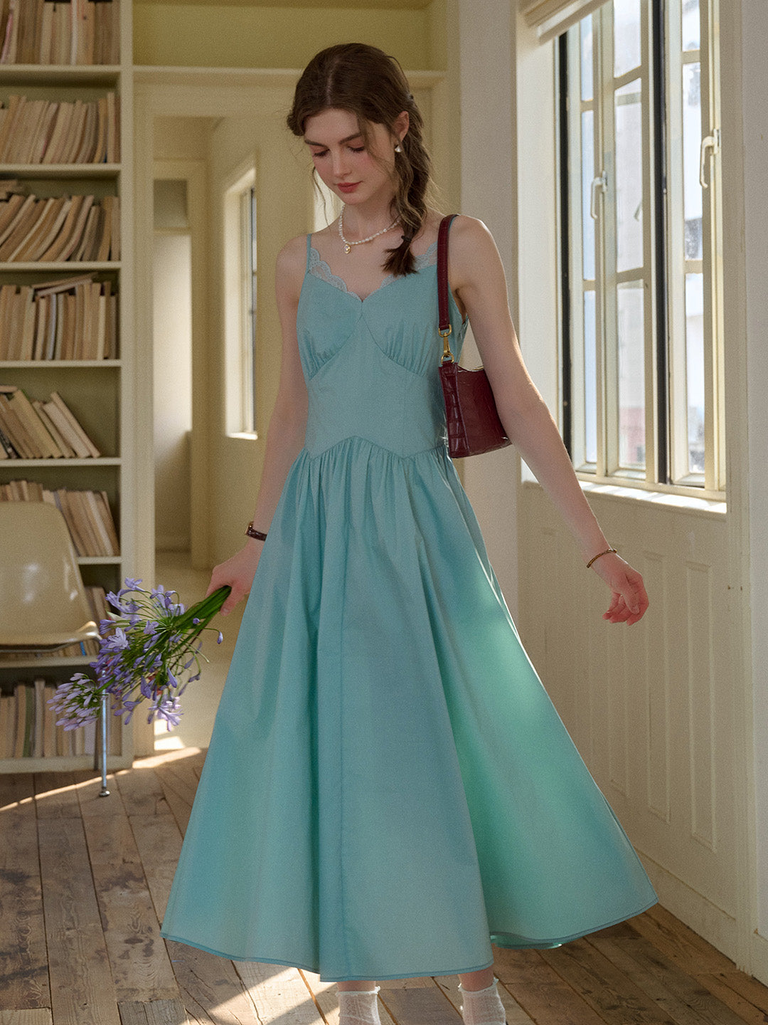Saylor Lace Cotton Sleeveless Dress