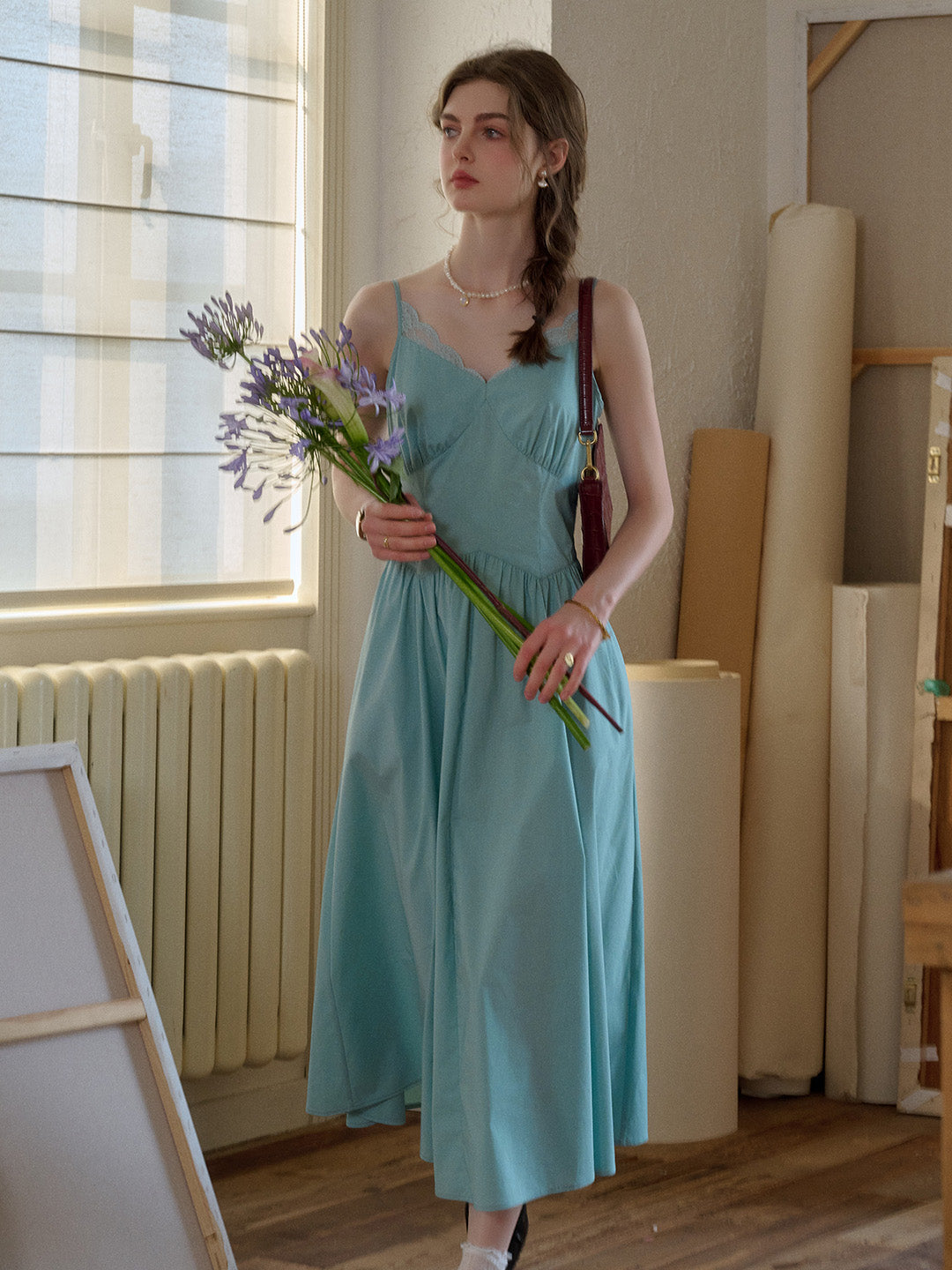 Saylor Lace Cotton Sleeveless Dress