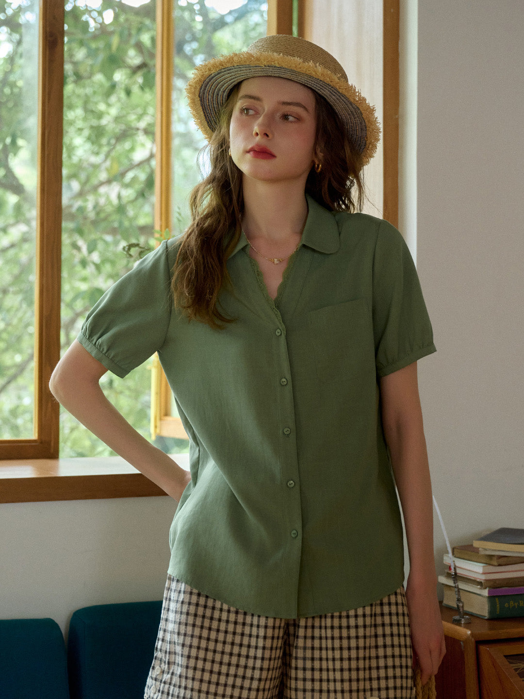 Ariella V-Neck Pocket 100% Lysell Blouse