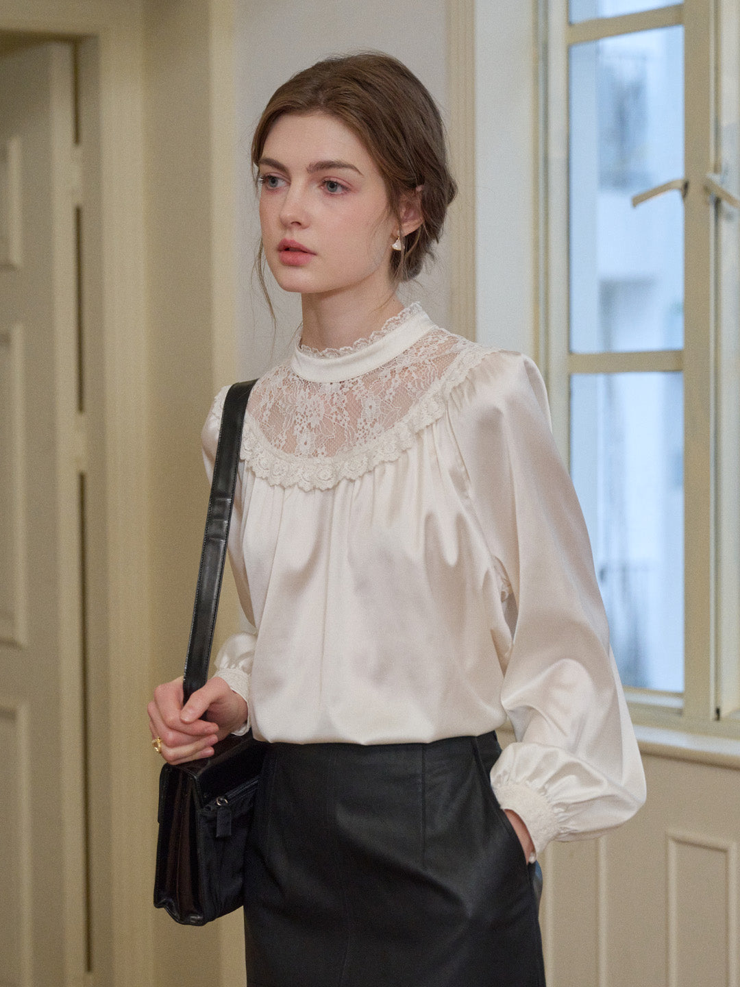 Kelly Stand Collar Lace Blouse