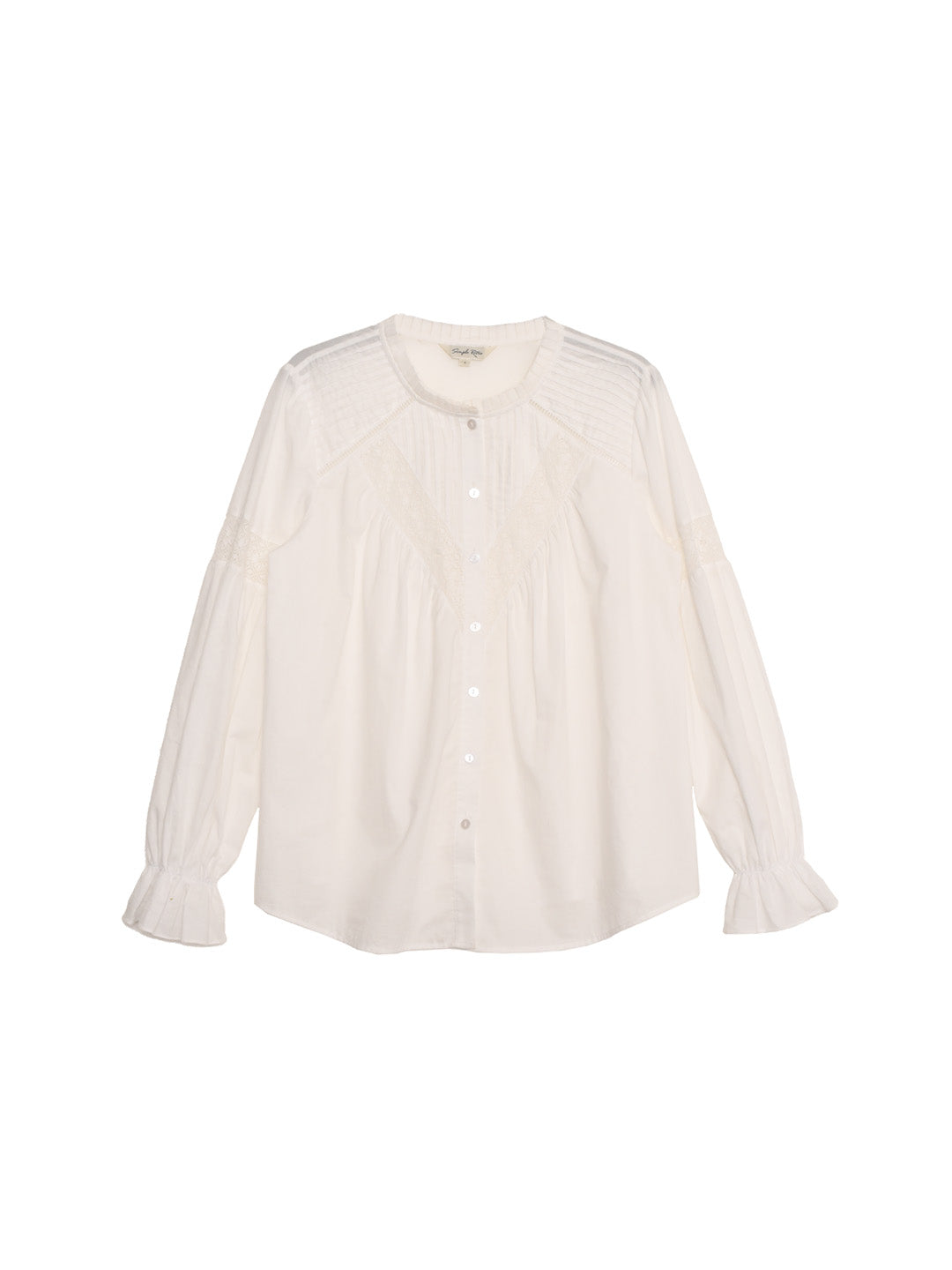 Mabel Round Neck Lace Hollow Blouse