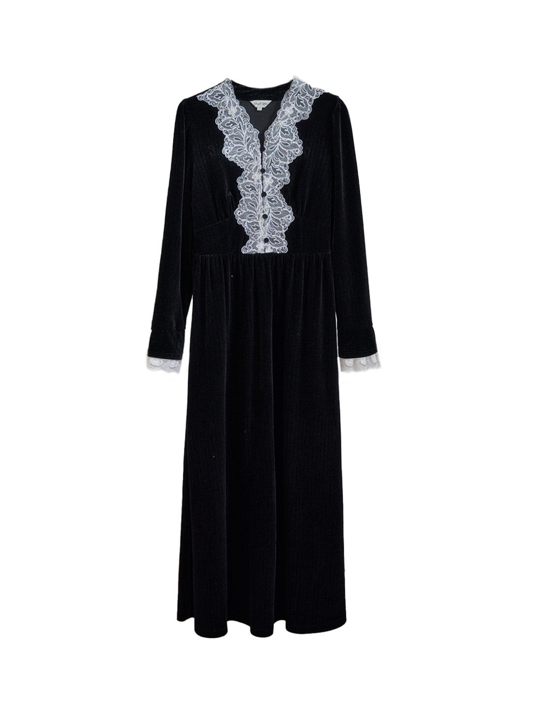 Ariah V-Neck Lace Velvet Dress