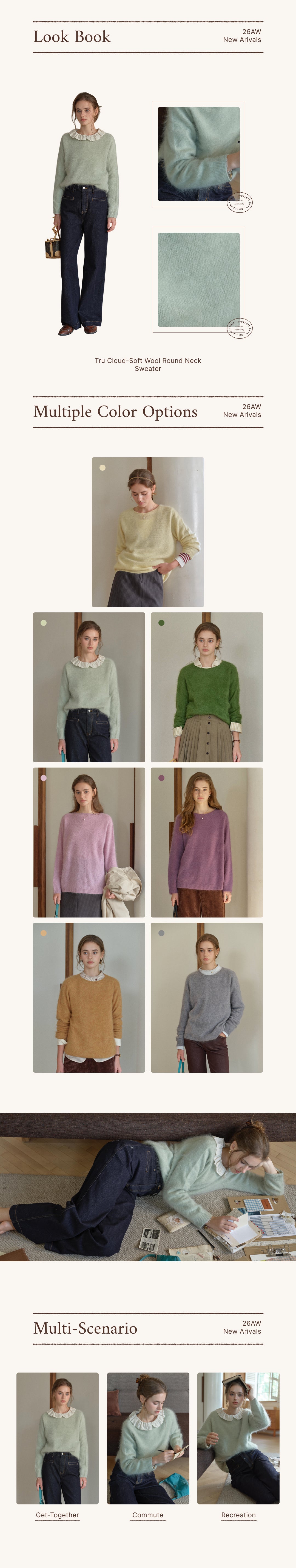 Tru Cloud-Soft Wool Round Neck Sweater Pale Green detail 1