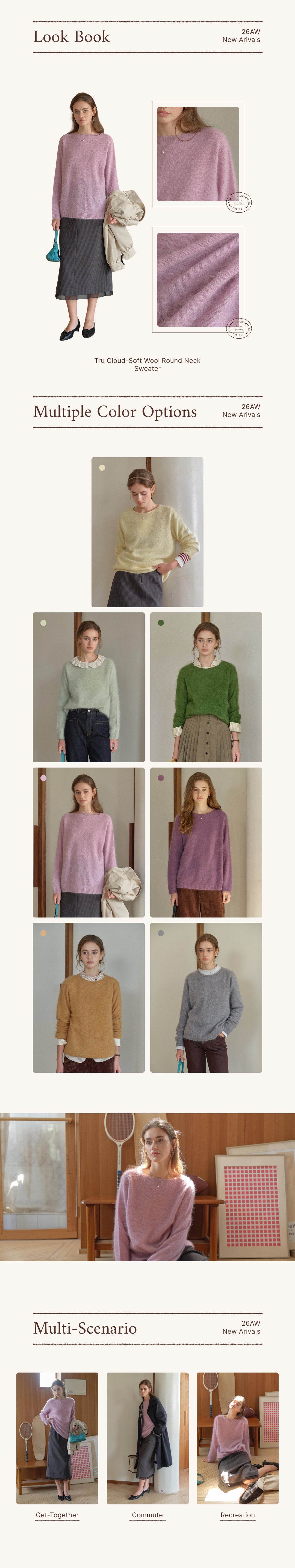 Tru Cloud-Soft Wool Round Neck Sweater Lilac detail 1