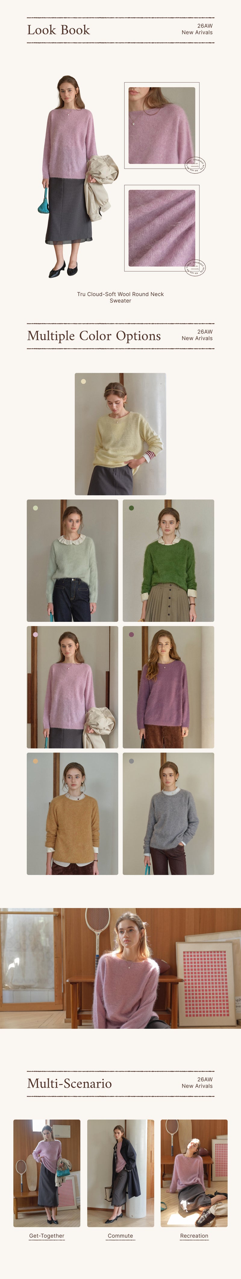 Tru Cloud-Soft Wool Round Neck Sweater Lilac detail 1