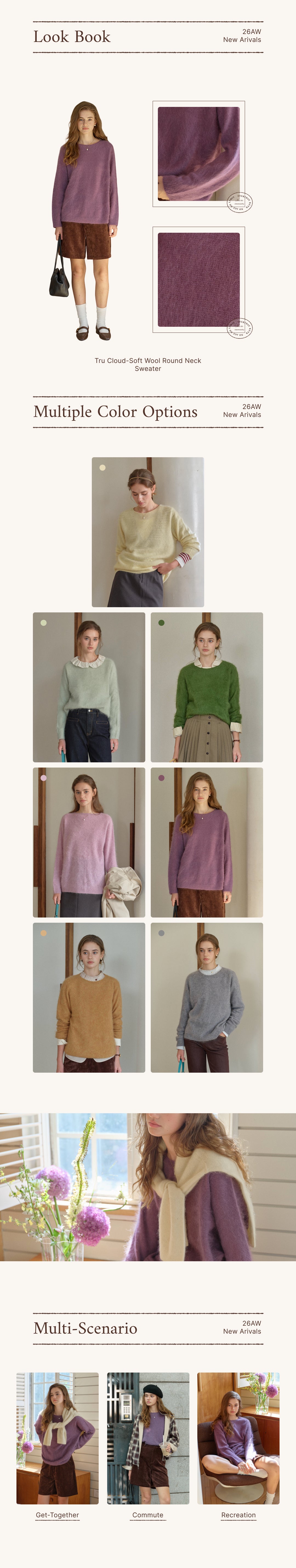 Tru Cloud-Soft Wool Round Neck Sweater Taro Purple detail 1