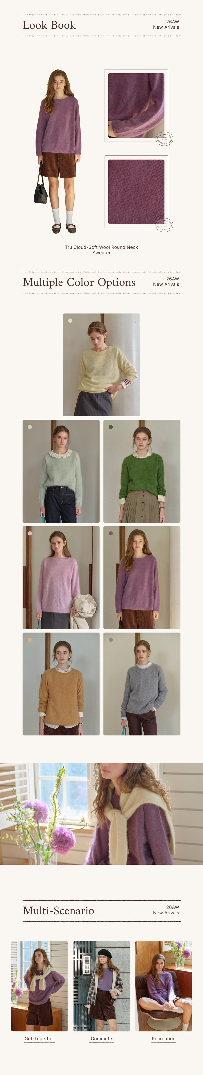 Tru Cloud-Soft Wool Round Neck Sweater Taro Purple detail 1