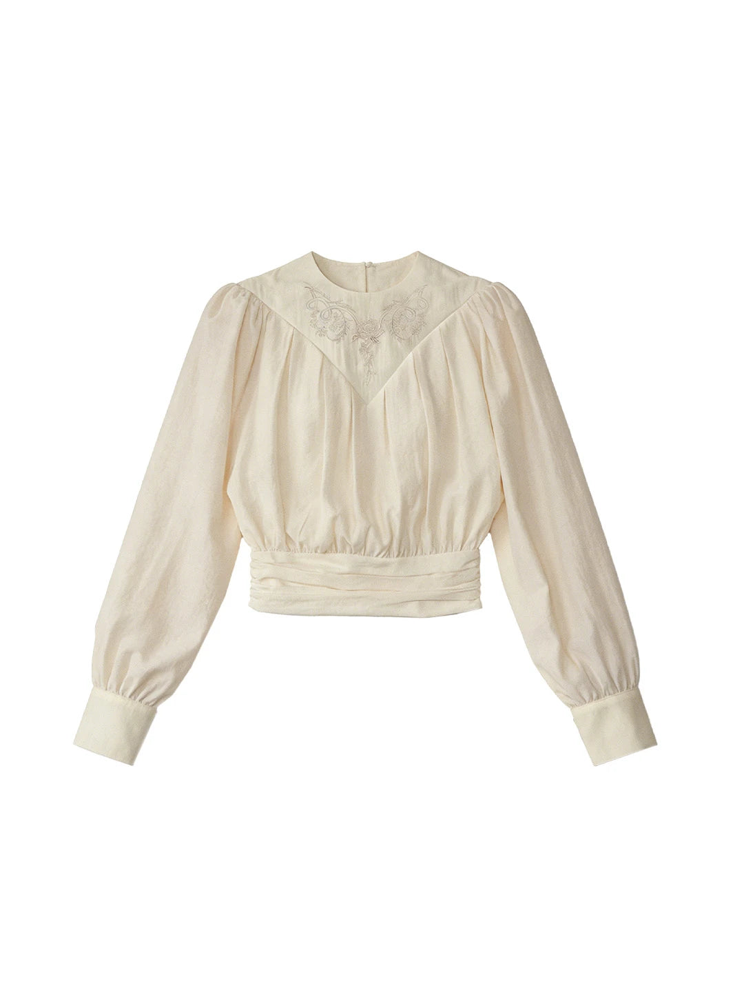 Kenia Round Neck Embroidered Blouse