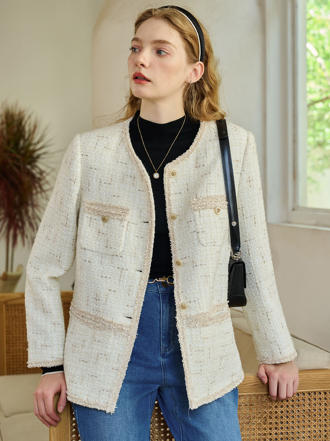 Julissa Vintage Braided Tweed Jacket – Simple Retro