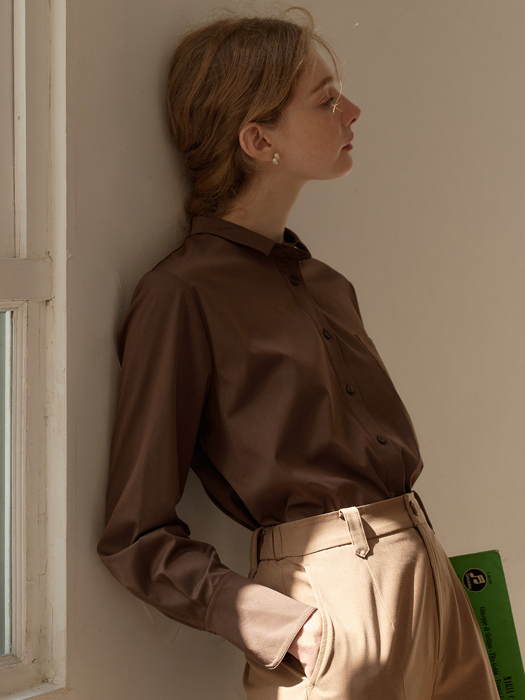 【Final Sale】Sarahi French Cuffs Small Lapel Shirt