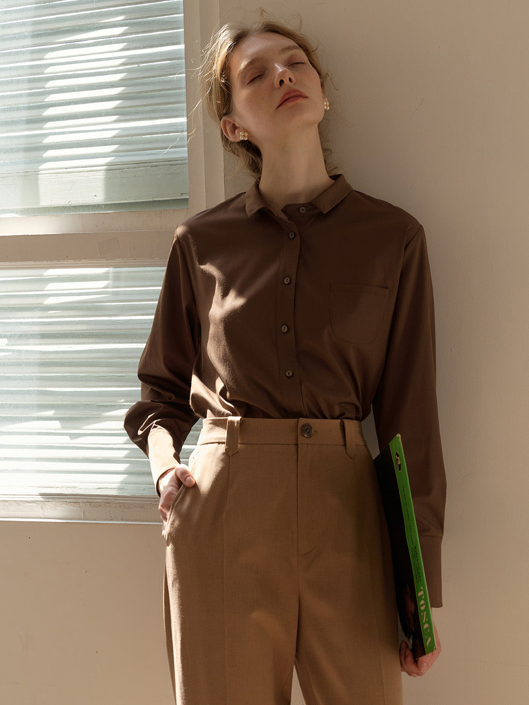 【Final Sale】Sarahi French Cuffs Small Lapel Shirt