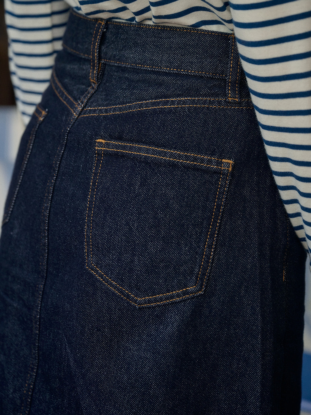 Kayleigh Vintage A-Line Cotton Denim Skirt