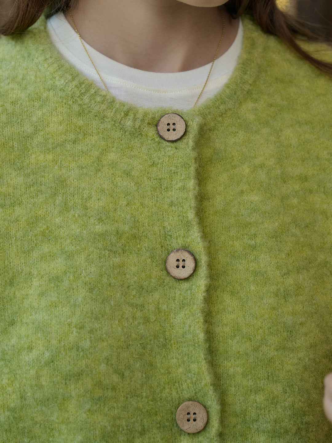 Zariyah Classic Round Neck Rolled Hem Cardigan