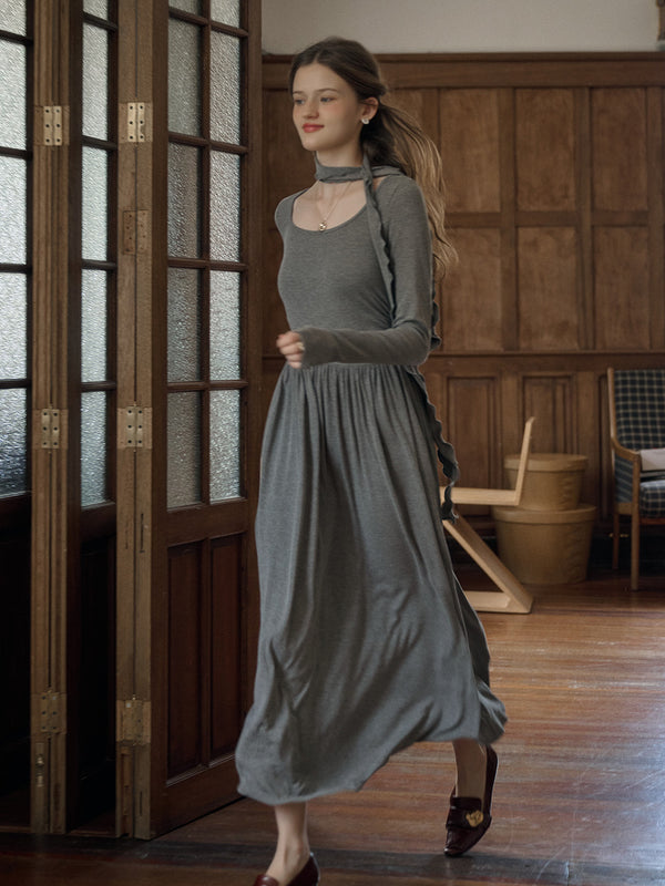 Elise Bow Collar Woven Sleeve Top