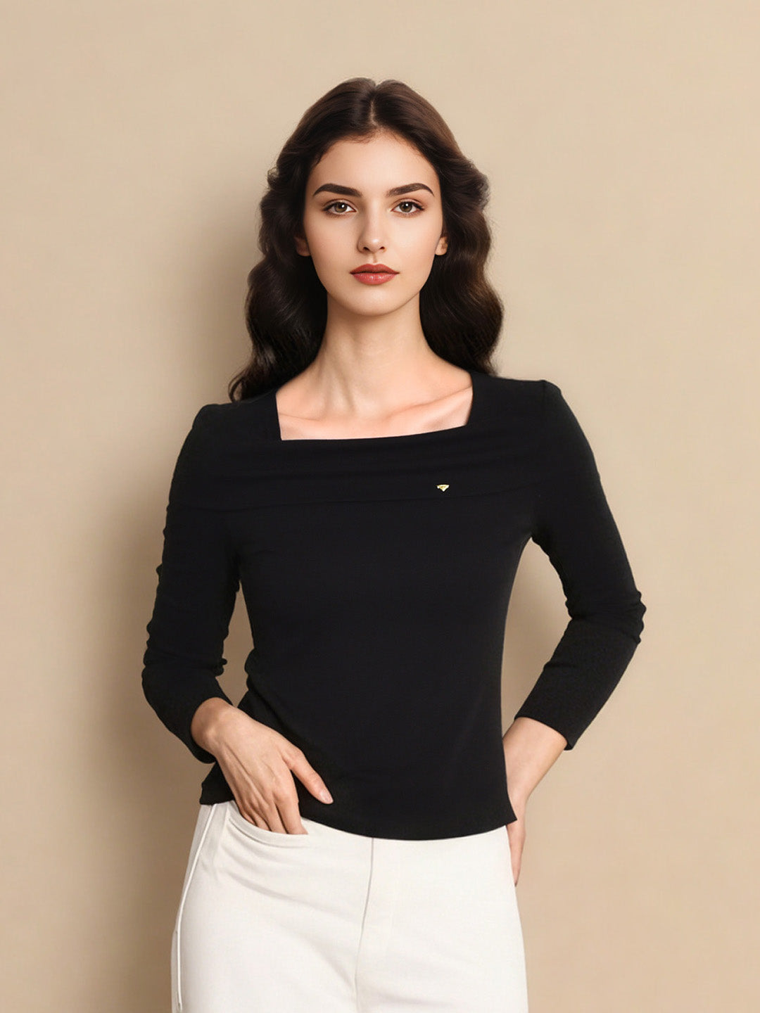 Joanna Simple Square Neck Top
