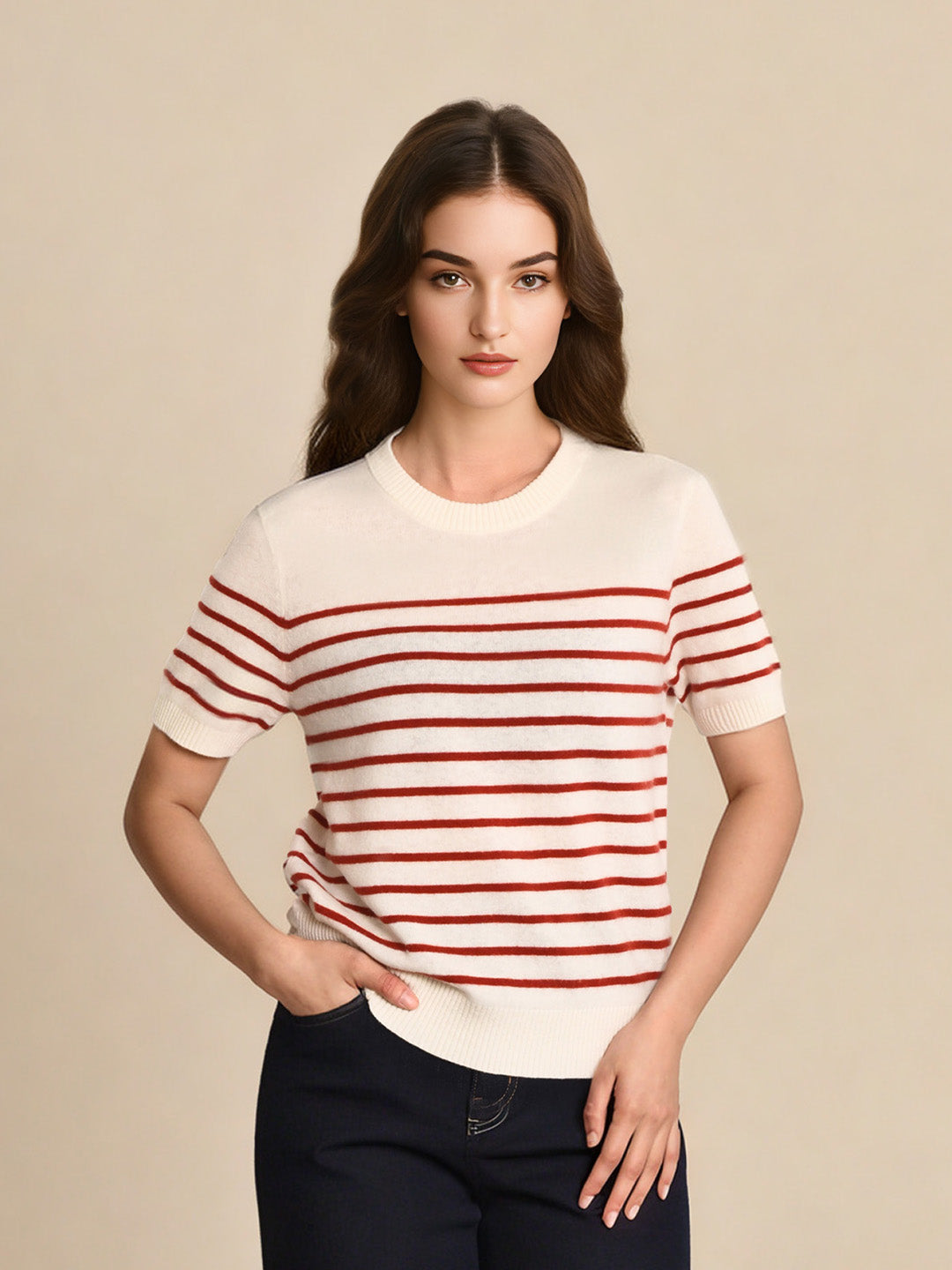 Regina 100% Wool Striped Top