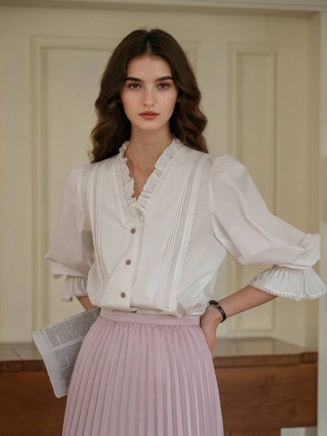 Malani V-Neck Puff Sleeve Blouse