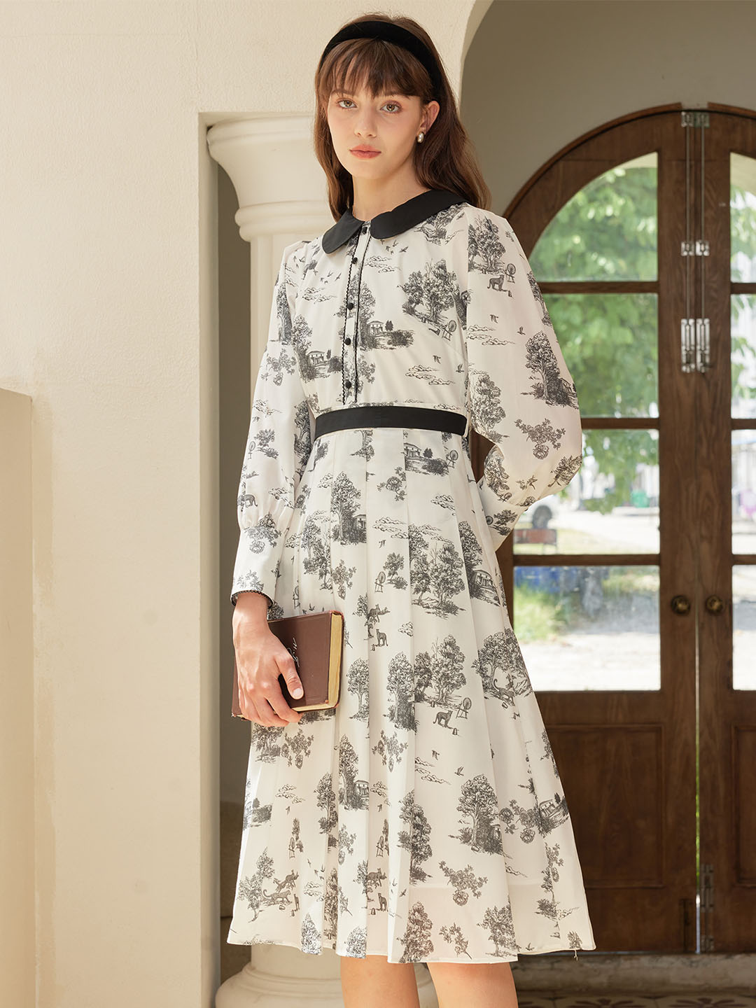 【Holiday Sale】Luna Exclusive Printed Doll Collar Dress