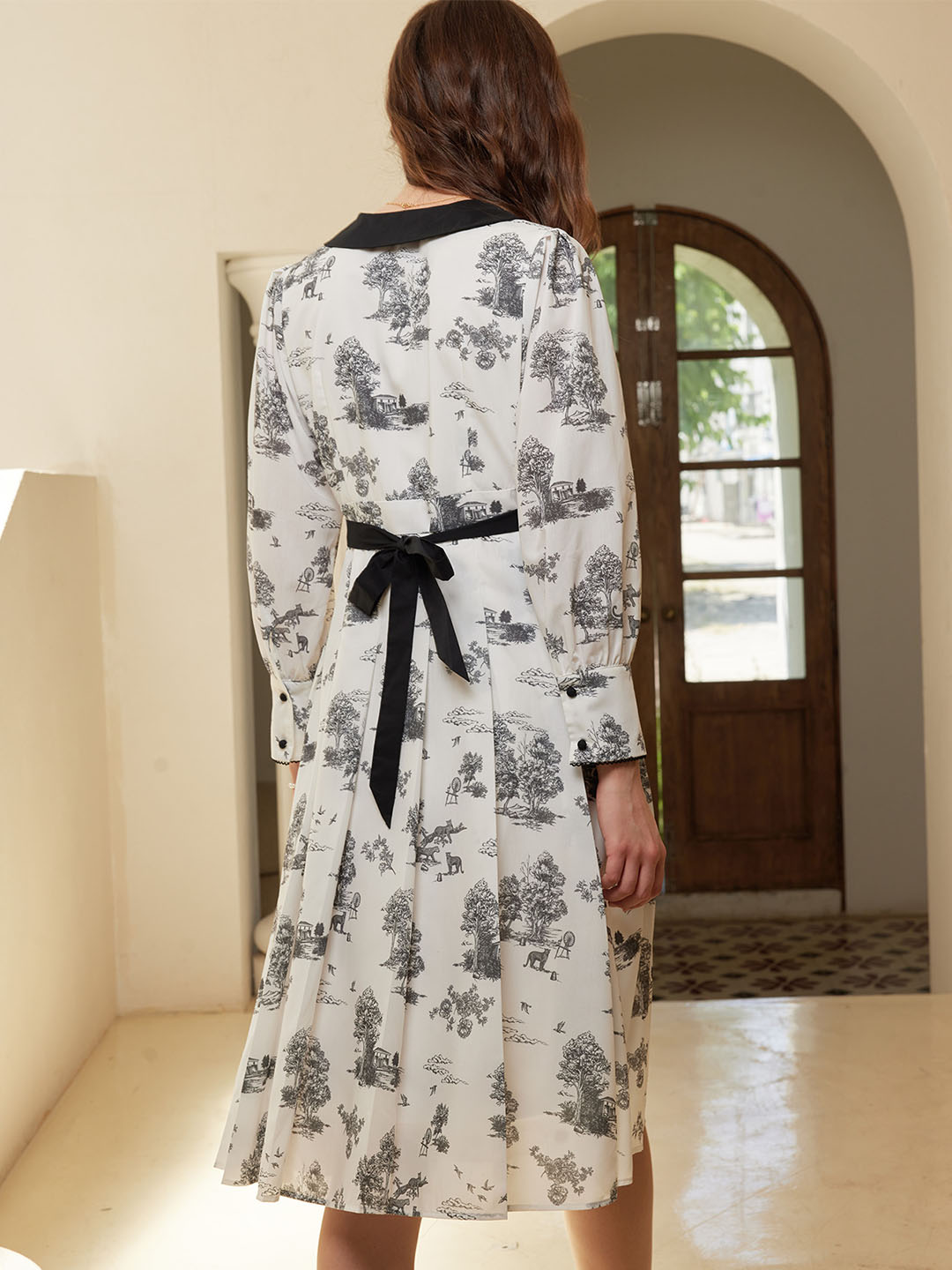 【Holiday Sale】Luna Exclusive Printed Doll Collar Dress