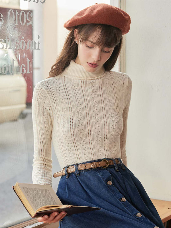 【Final Sale】Ariana Solid Color Turtleneck Slim Fit Knitted Top
