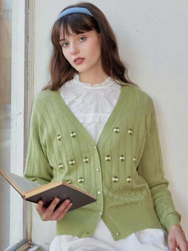 【Holiday Sale】Millie Pom Pom Detail Button Front Cardigan