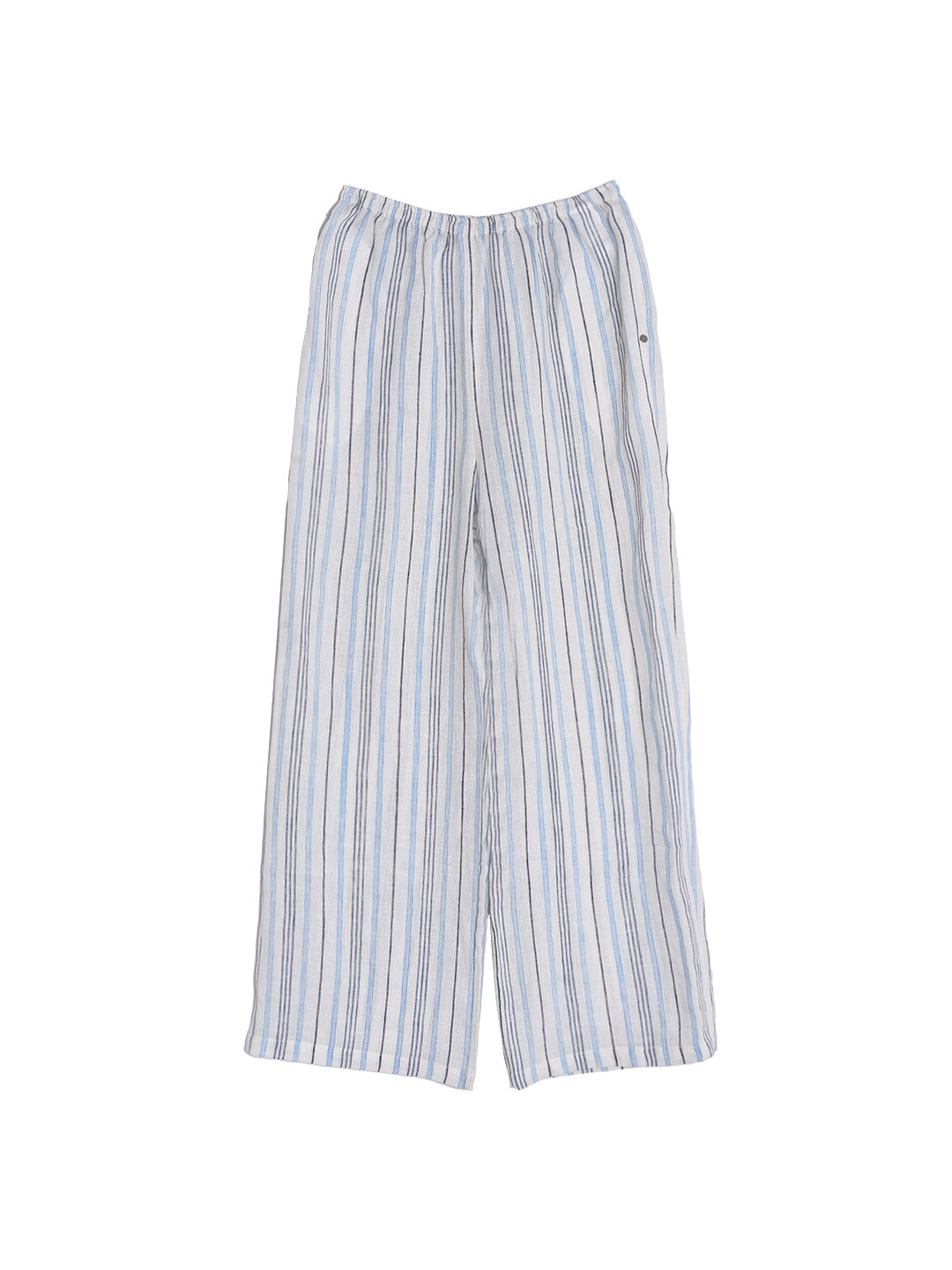 Nayeli Stripes 100% Flax Trousers - White
