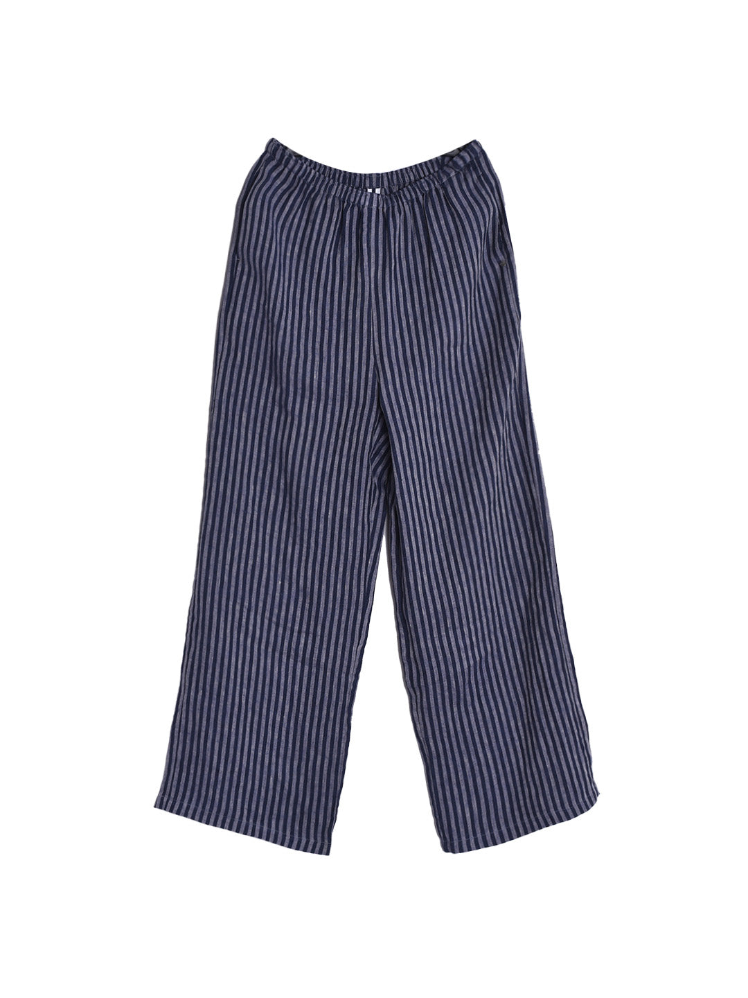 Nayeli Stripes 100% Flax Trousers - Blue