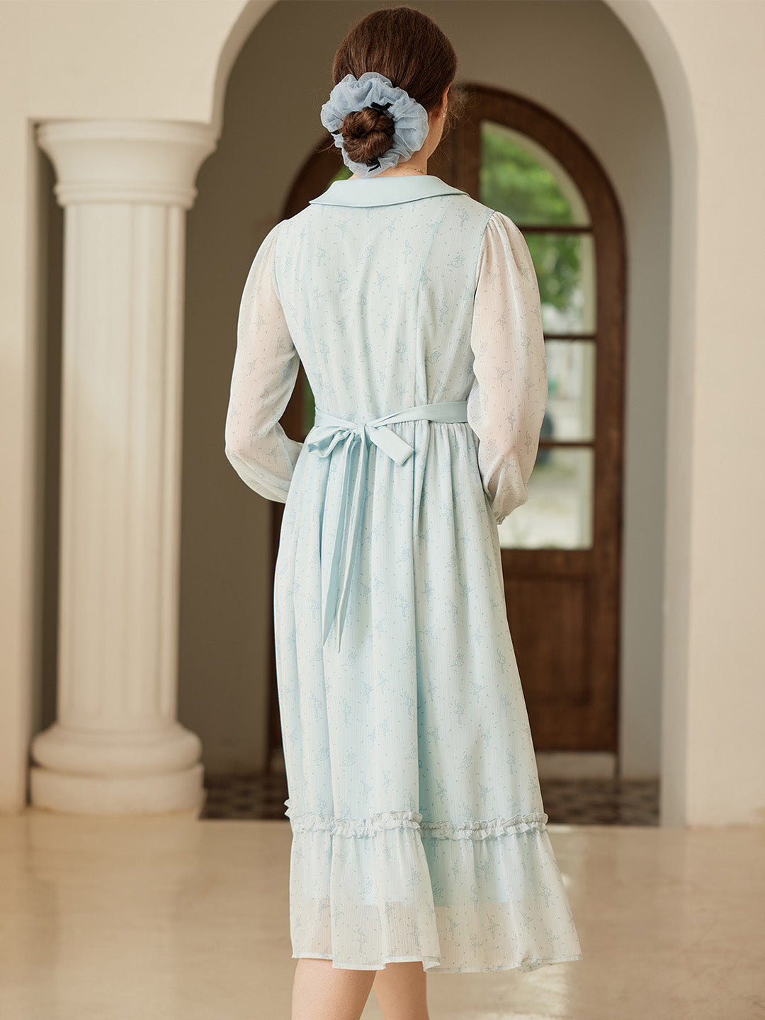 【Holiday Sale】Paola Original Ballerina Print Peter Pan Collar Dress