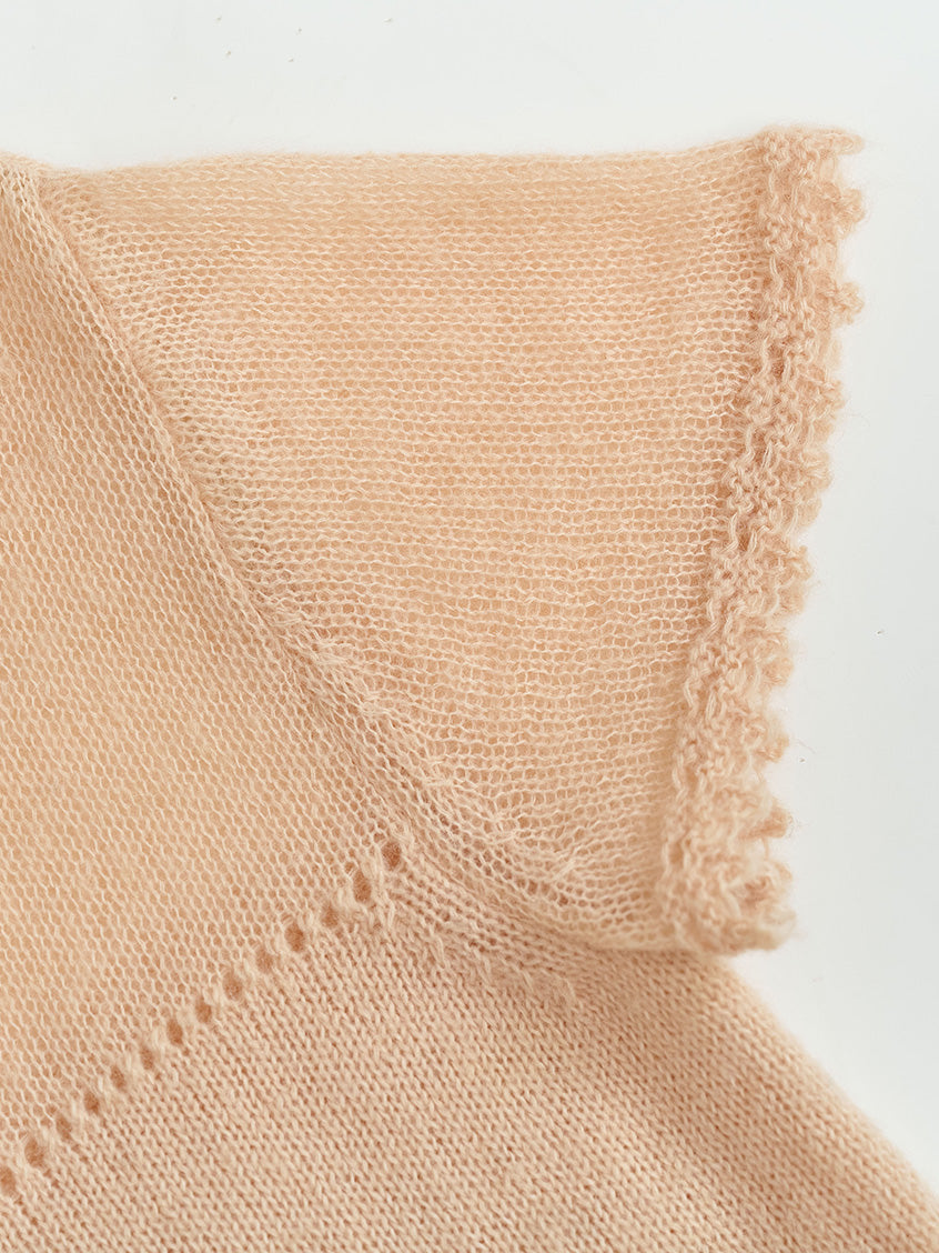 Ellianna Round Neck Lace Embroidery Knitwear