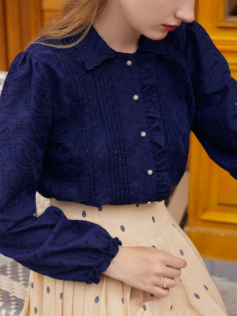 Navy Blue Sparkle Blouse