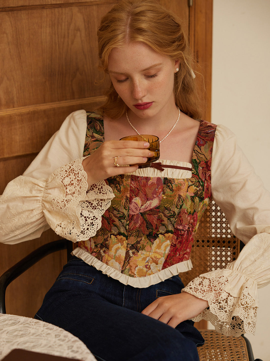 【Final Sale】Janice Square Neck Patchwork Top