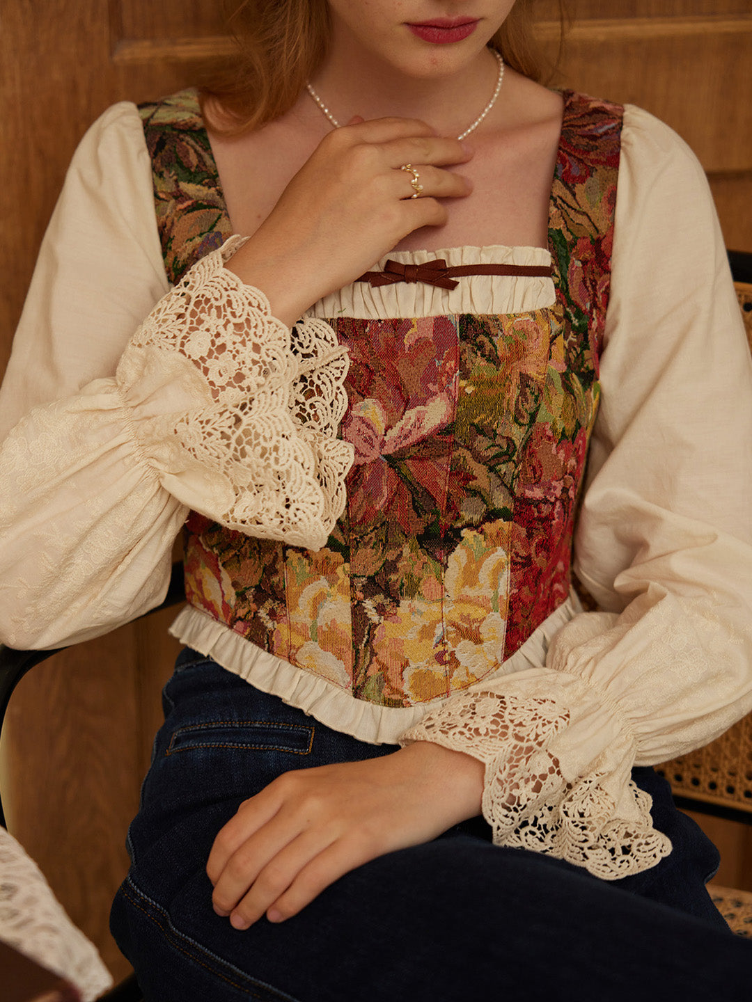 【Final Sale】Janice Square Neck Patchwork Top