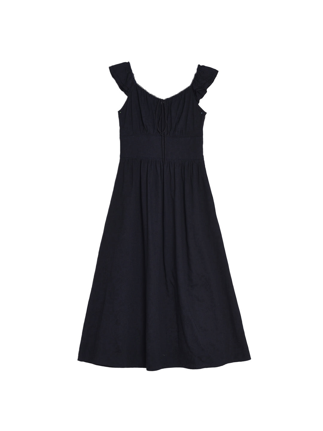 Ursula V-Neck Ruffle Sleeve 100% Cotton Dress