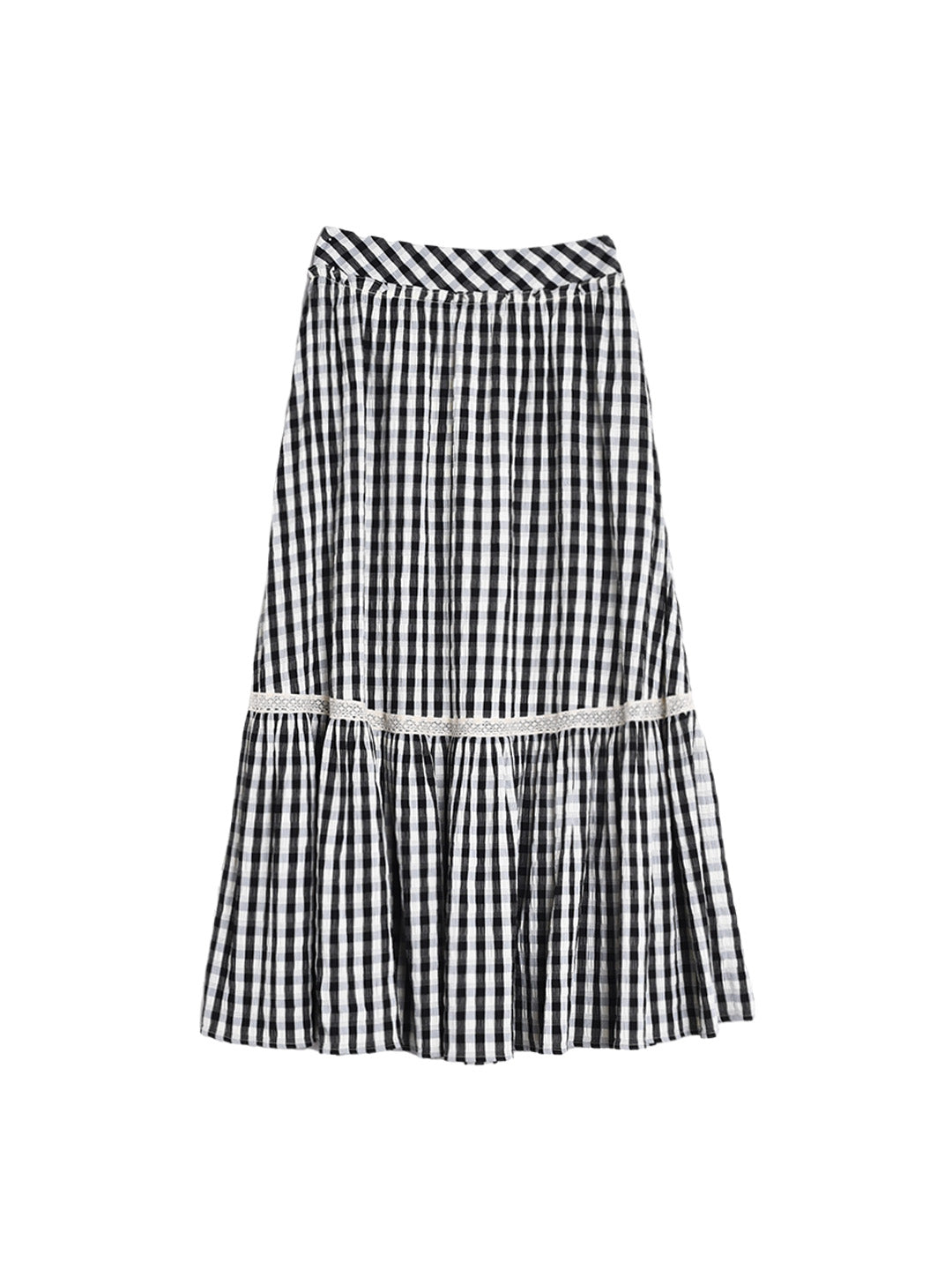 Leah Plaid Lace Viscose Skirt