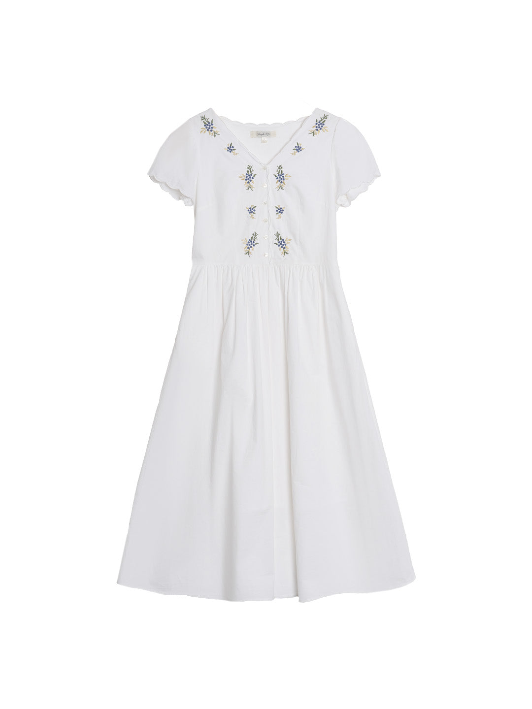 Allison V-Neck Embroidered 100% Cotton Dress