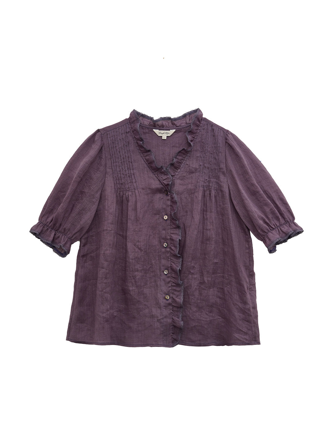 Harper Ruffle Collar 100% Ramie Blouse
