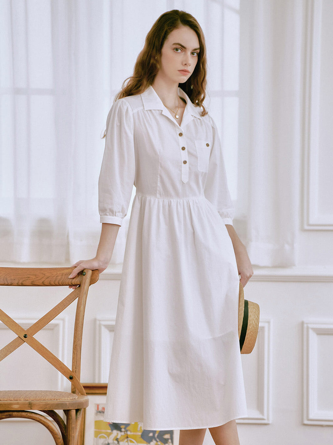 【Final Sale】Celeste Lapel Button-on Dress