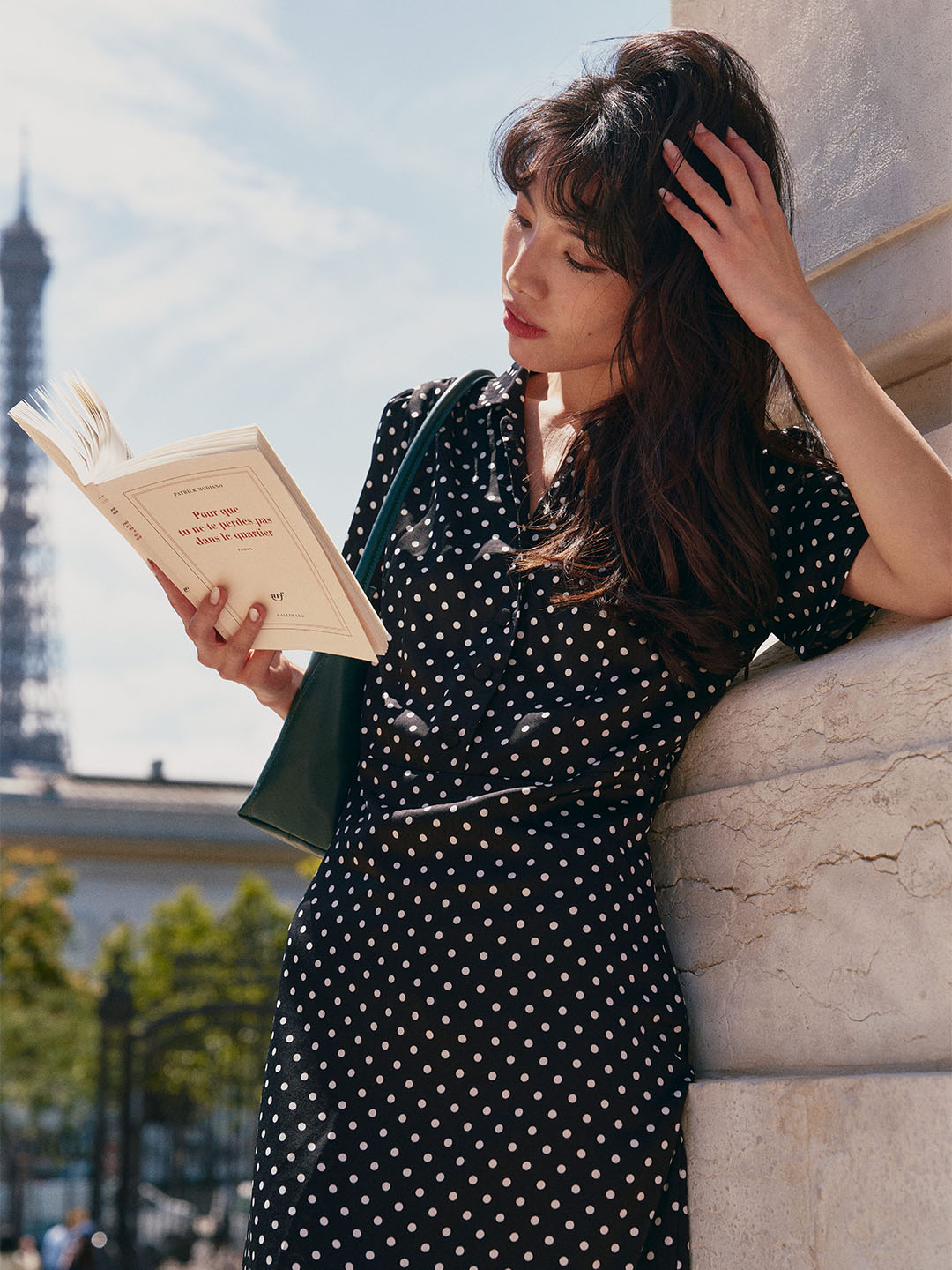 Baylee French Retro Polka Dot V-Neck Dress Baylee French Retro Polka Dot V-Neck Dress