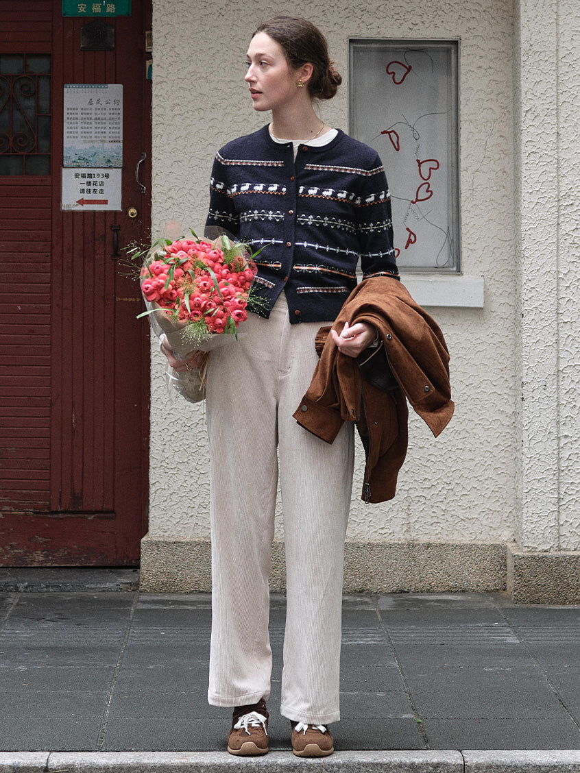 Ghislaine High-Waisted Wide-Leg Trousers