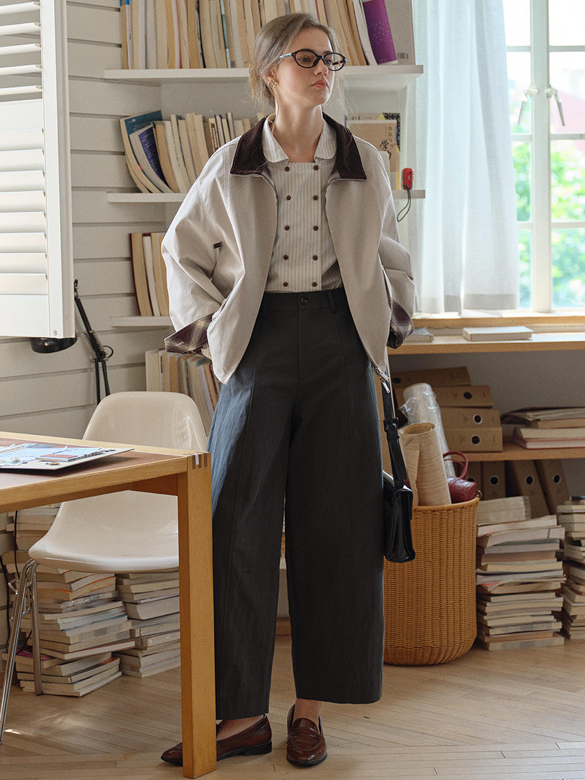 Mariah Plaid & Khaki Reversible Jacket