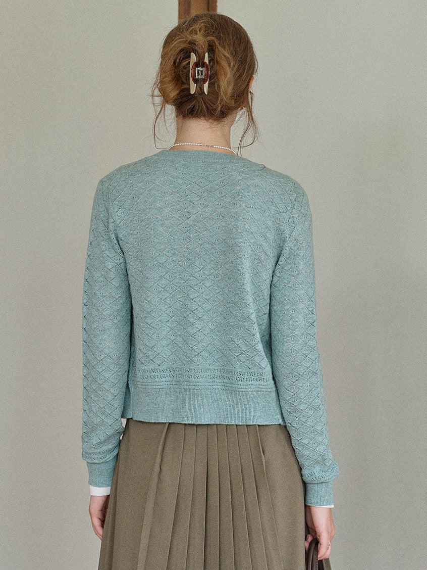 Neriah Round Neck Fitted Button-Up Cardigan