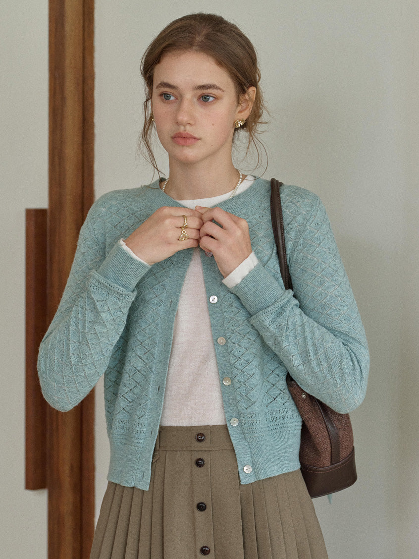 Neriah Round Neck Fitted Button-Up Cardigan