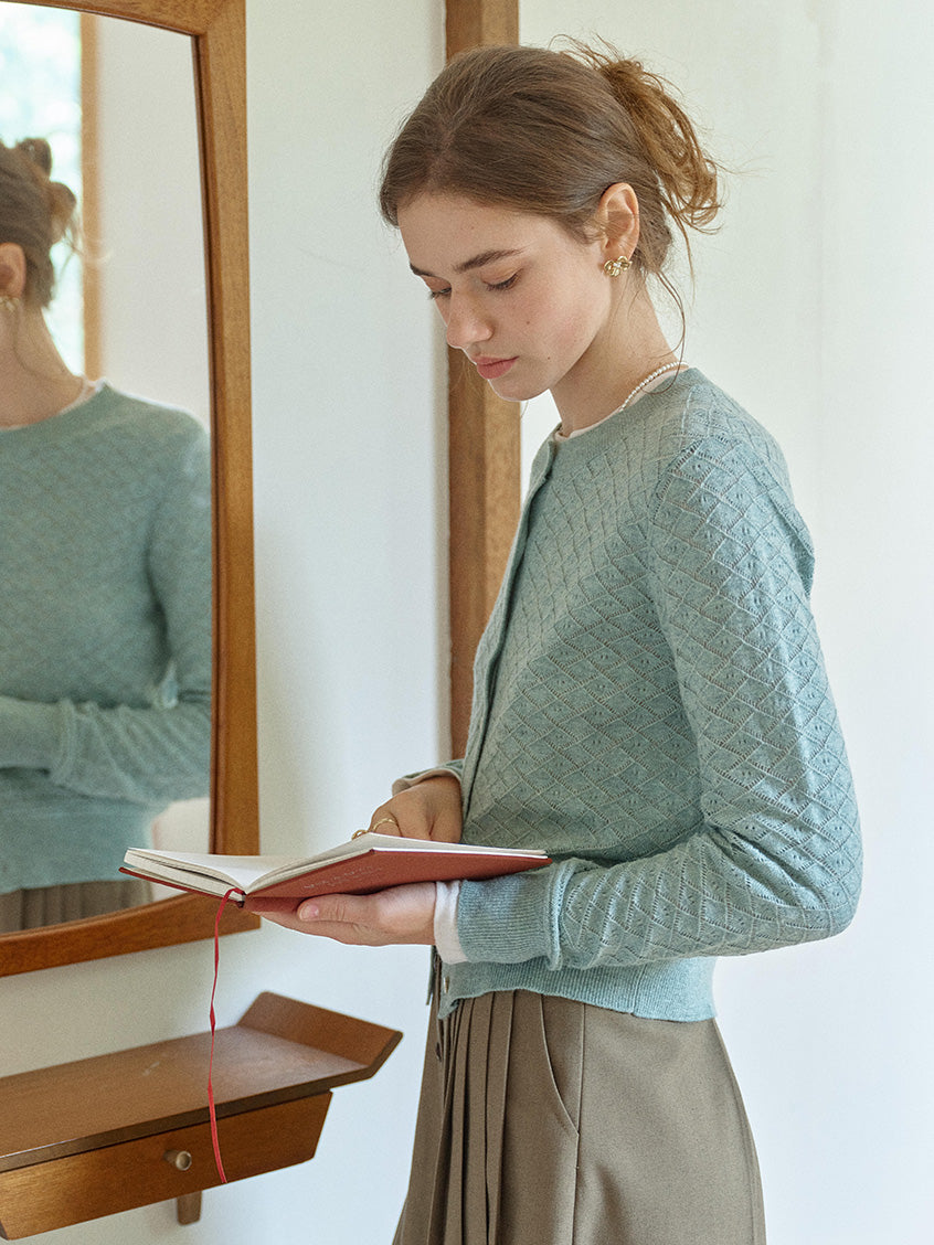 Neriah Round Neck Fitted Button-Up Cardigan